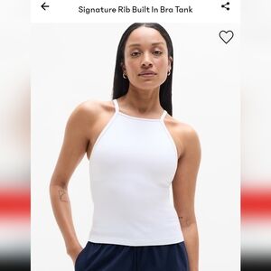 Athleta White Ribbed Tank Top